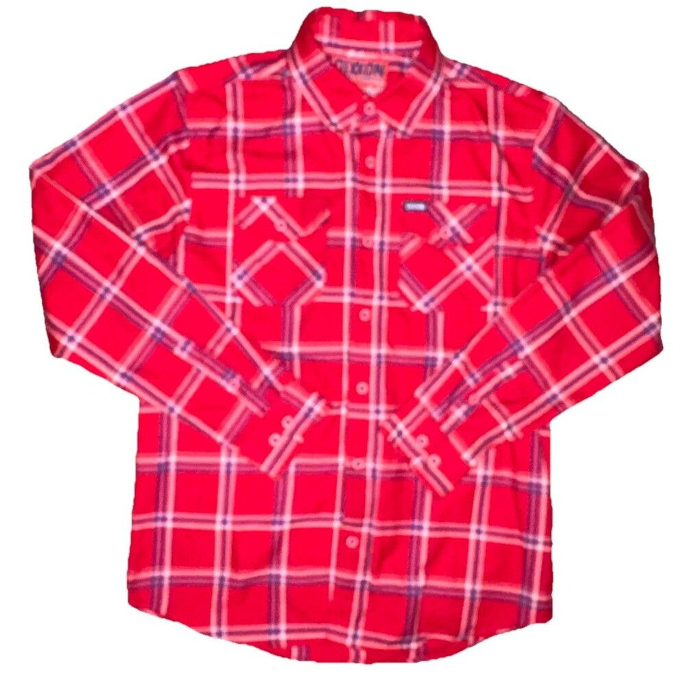 Dixxon Flannel Button Shirt The Rebellion Limited Edition Red Blue Mens Medium